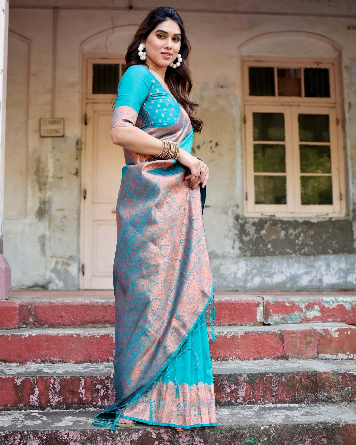 Pure Gaji Silk Saree Weaved With  Zari Comes With Tassels - Almaari Fashion