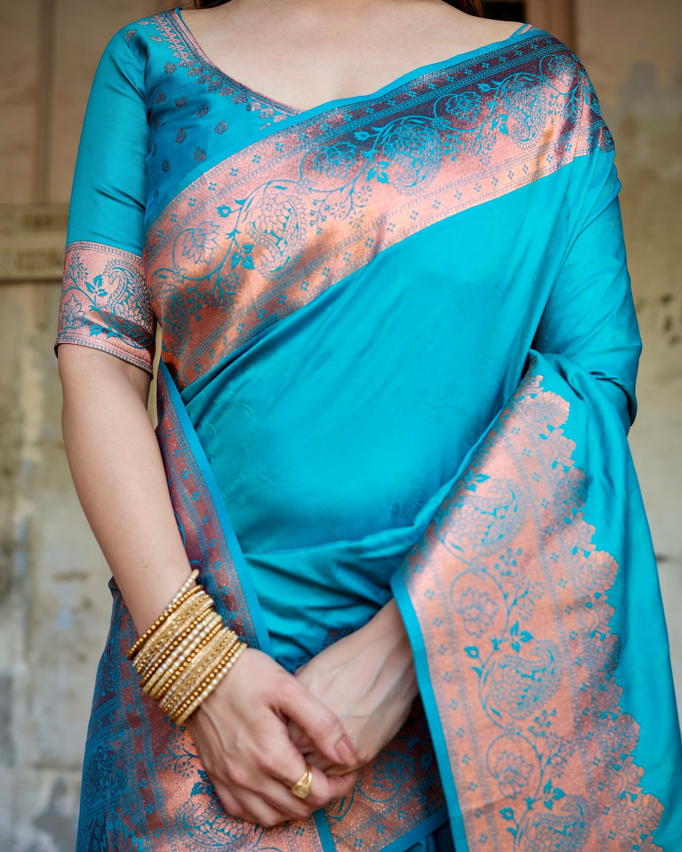 Pure Gaji Silk Saree Weaved With  Zari Comes With Tassels - Almaari Fashion