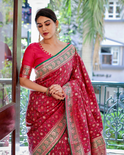 Pure Gaji Silk Saree Weaved With  Zari Comes With Tassels