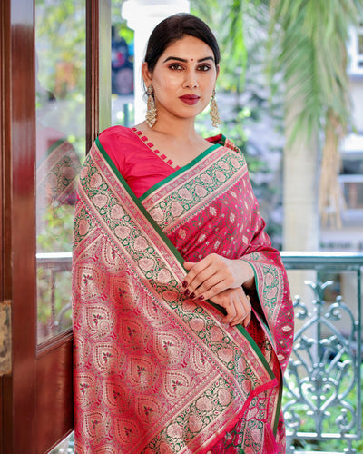 Pure Gaji Silk Saree Weaved With  Zari Comes With Tassels