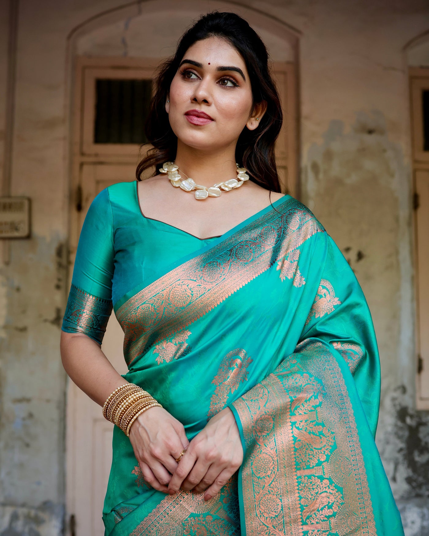 Pure Gaji Silk Saree Weaved With  Zari Comes With Tassels - Almaari Fashion