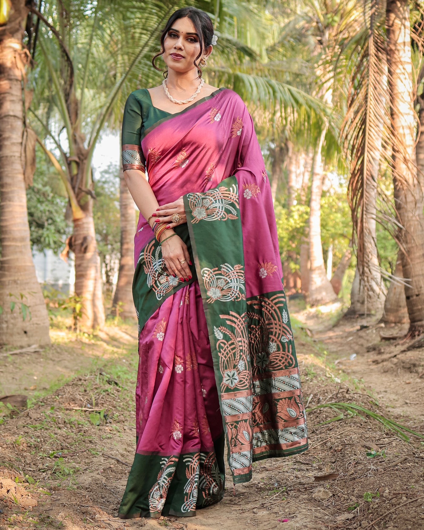 Pure Banarasi Silk Saree Weaved With Zari Comes With Heavy Banarasi Brocade Blouse