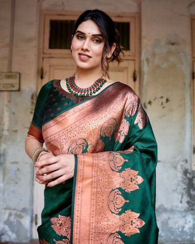 Pure Gaji Silk Saree Weaved With  Zari Comes With Tassels