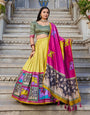 Majestic Sapphire & Gold Kalamkari Dola Silk Lehenga – A Celebration of Heritage & Elegance