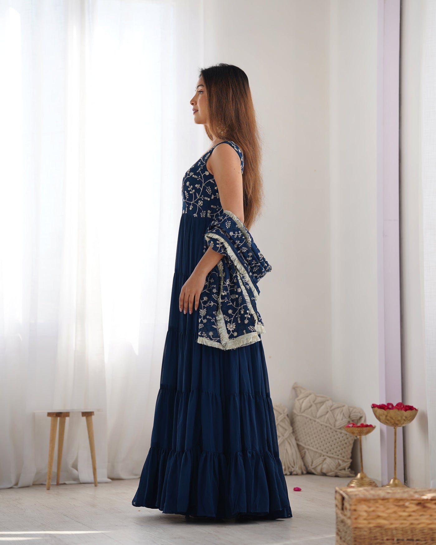 Navy Blue Elegance – A Mesmerizing Pure Soft Fox Georgette Anarkali Set