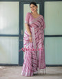 Pure Cotton Linen Saree Weaved With  Zari Comes With Tassels