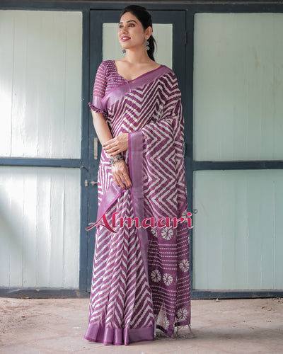 Pure Cotton Linen Saree Weaved With  Zari Comes With Tassels