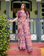 Pure Cotton Linen Saree Weaved With  Zari Comes With Tassels