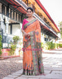 Pure Cotton Linen Saree Weaved With  Zari Comes With Tassels