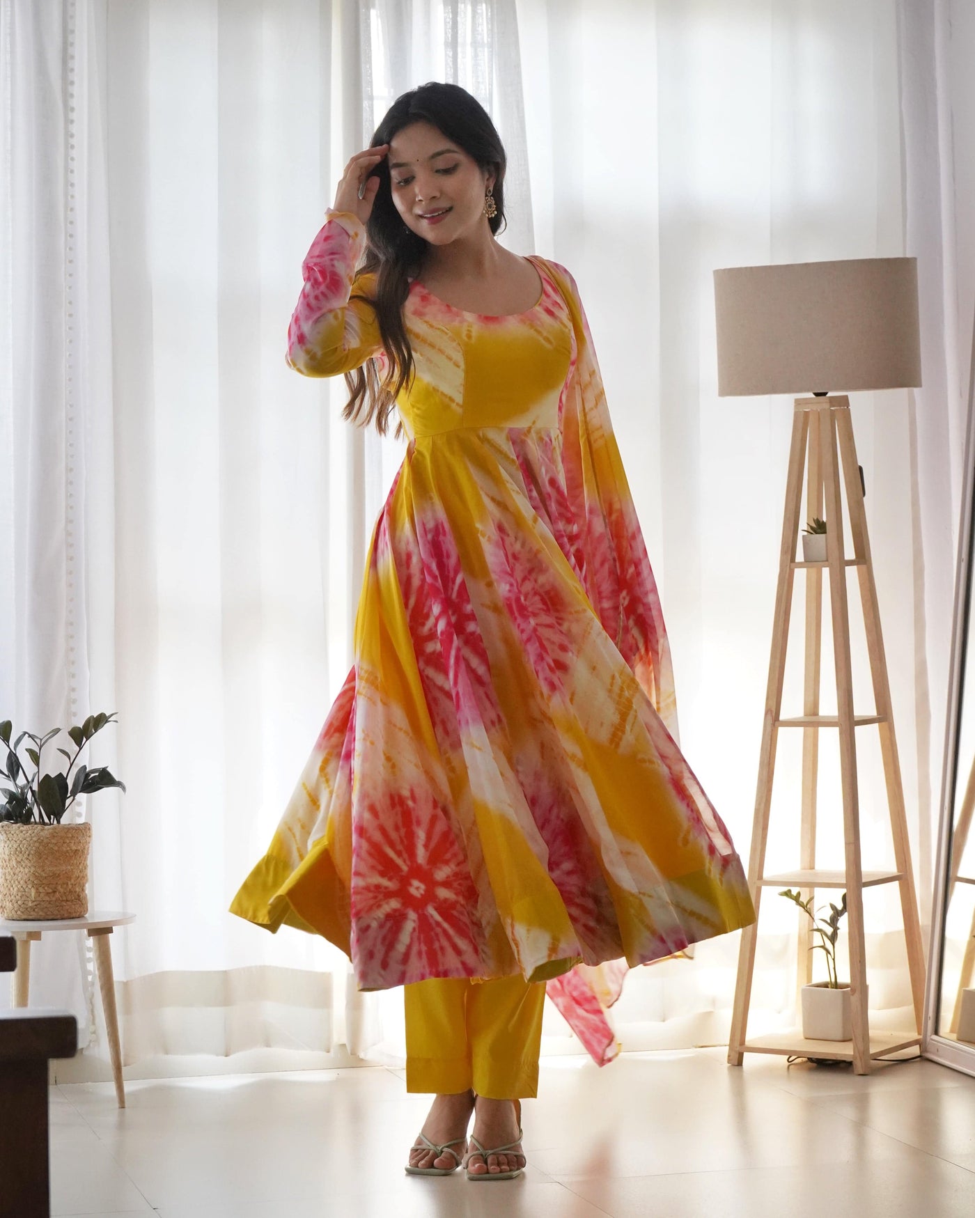 Vibrant Lightweight Organza Silk Anarkali Set – Effortless Elegance for Weddings & Festivities