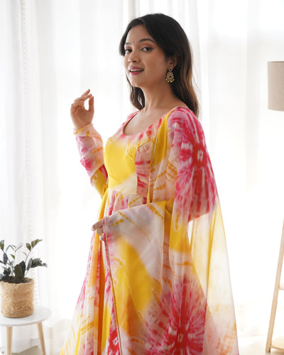 Vibrant Lightweight Organza Silk Anarkali Set – Effortless Elegance for Weddings & Festivities