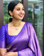 Violet Pure Kanjivaram Silk With Confounding Blouse Piece