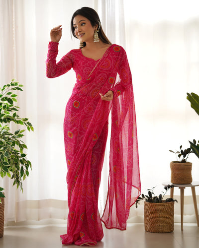 Ready-to-Wear Pre-Draped Lightweight Chiffon Saree. - Almaari Fashion