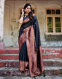 Pure Banarasi Silk Saree Weaved With Zari Comes With Heavy Banarasi Brocade Blouse