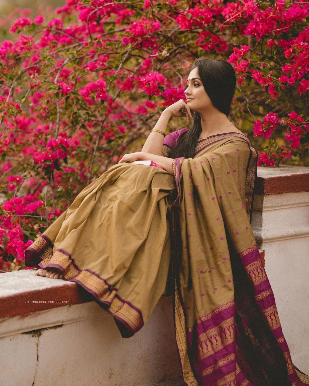 Chickoo With Purple Pure Kanjivaram Silk Saree With Attractive Blouse Piece - Almaari Fashion