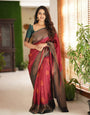 Dark Red Pure Kanjivaram Silk With Attractive Blouse Piece