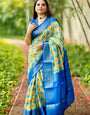 Pure Banarasi Silk Saree Weaved With Golden Zari Comes With Tassels