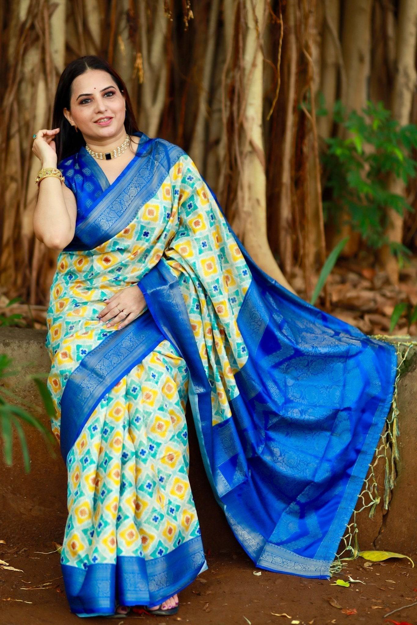 Pure Banarasi Silk Saree Weaved With Golden Zari Comes With Tassels