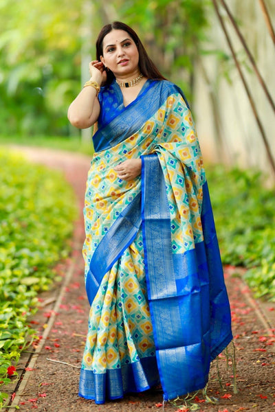 Pure Banarasi Silk Saree Weaved With Golden Zari Comes With Tassels