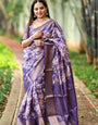 Pure Banarasi Silk Saree Weaved With Golden Zari Comes With Tassels