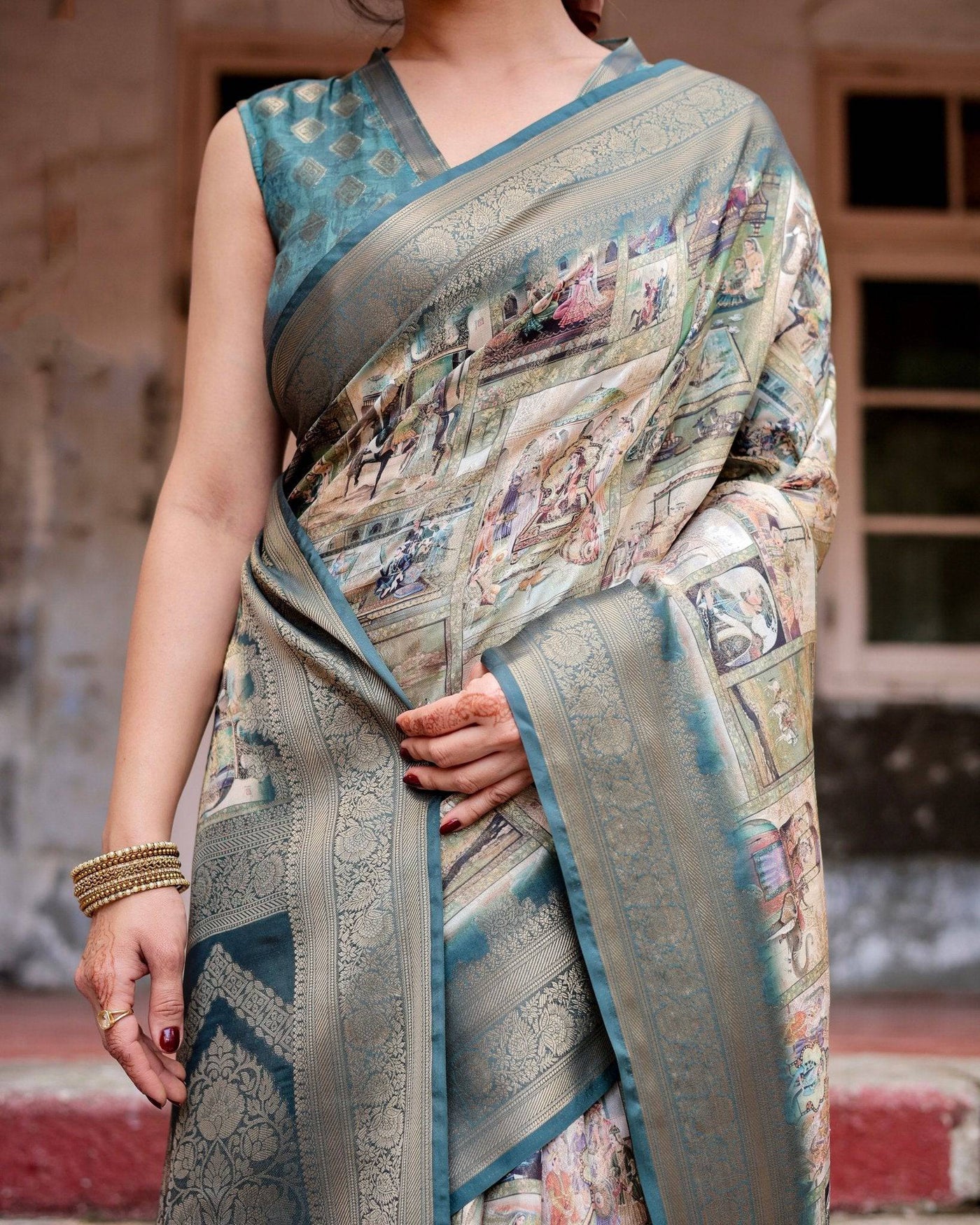 Pure Banarasi Silk Saree Weaved With Golden Zari Comes With Tassels