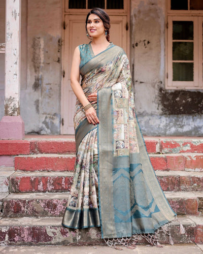 Pure Banarasi Silk Saree Weaved With Golden Zari Comes With Tassels