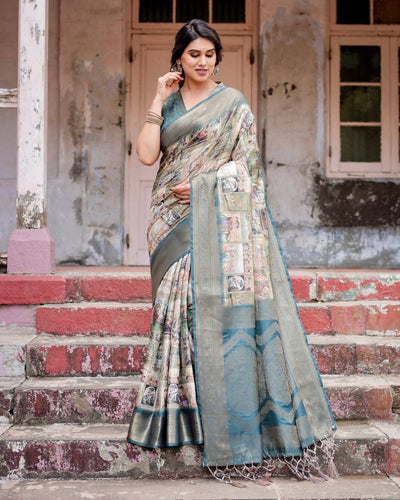 Pure Banarasi Silk Saree Weaved With Golden Zari Comes With Tassels