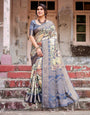 Pure Banarasi Silk Saree Weaved With Golden Zari Comes With Tassels