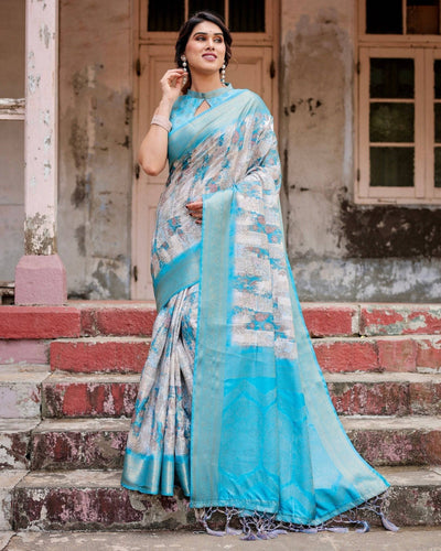 Pure Banarasi Silk Saree Weaved With Golden Zari Comes With Tassels