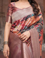 Exotic Multicolor Banarasi Silk Saree with Zari Border and Tassels