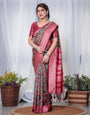 Pure Banarasi Digitally Printed Silk Saree Weaved With Zari Comes With Tassels.