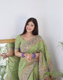 Elegant Kashmiri Handloom Work with Heavy Blouse: A Stunning Choice!