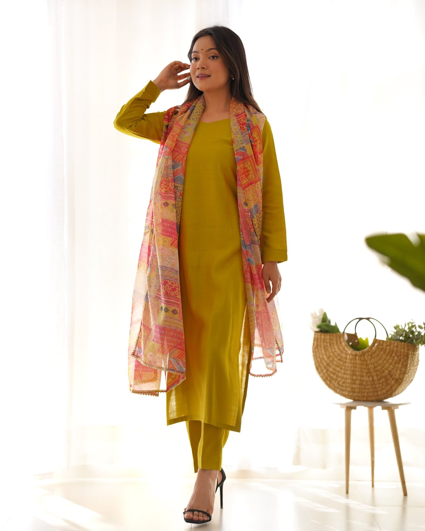 Embrace Elegance With Our Pure Viscose Straight Kurta Set Paired With A Stunning Dupatta From Almaari Fashion. - Almaari Fashion