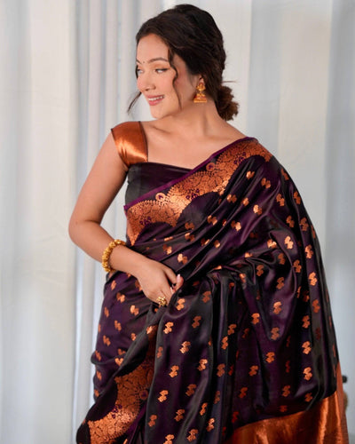 Pure Gaji Silk Saree Weaved With  Zari Comes With Tassels