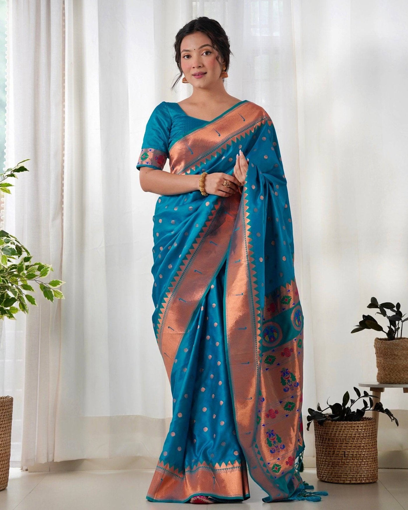 Pure Gaji Silk Saree Weaved With  Zari Comes With Tassels