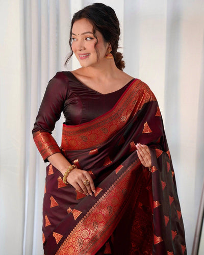 Pure Gaji Silk Saree Weaved With  Zari Comes With Tassels