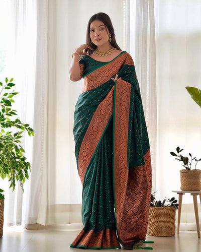 Pure Gaji Silk Saree Weaved With  Zari Comes With Tassels