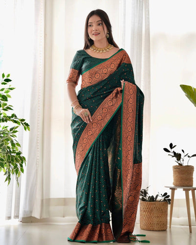 Pure Gaji Silk Saree Weaved With  Zari Comes With Tassels