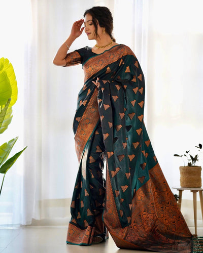 Pure Gaji Silk Saree Weaved With  Zari Comes With Tassels