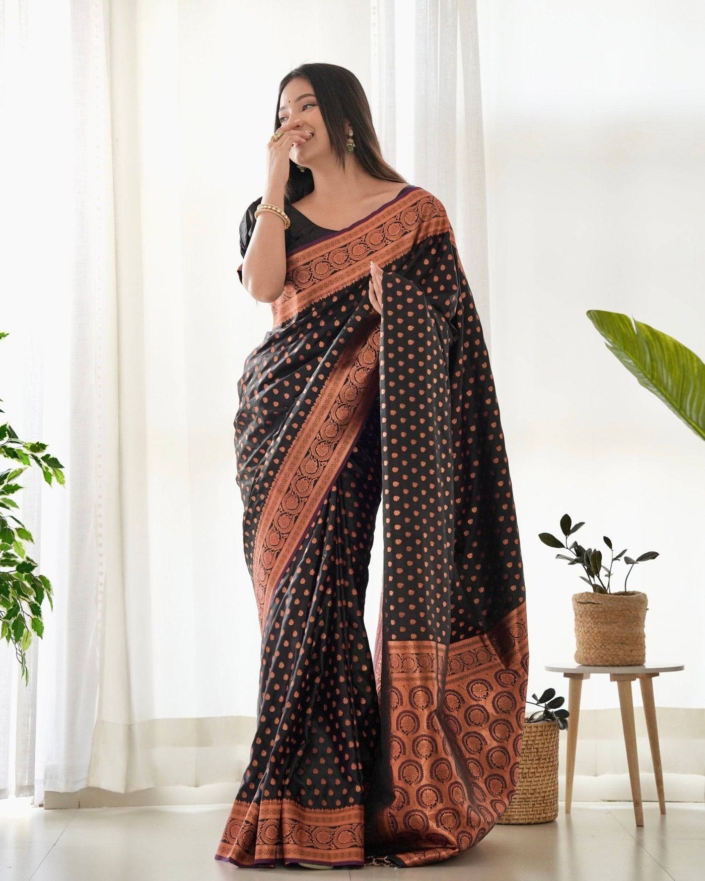 Pure Gaji Silk Saree Weaved With  Zari Comes With Tassels