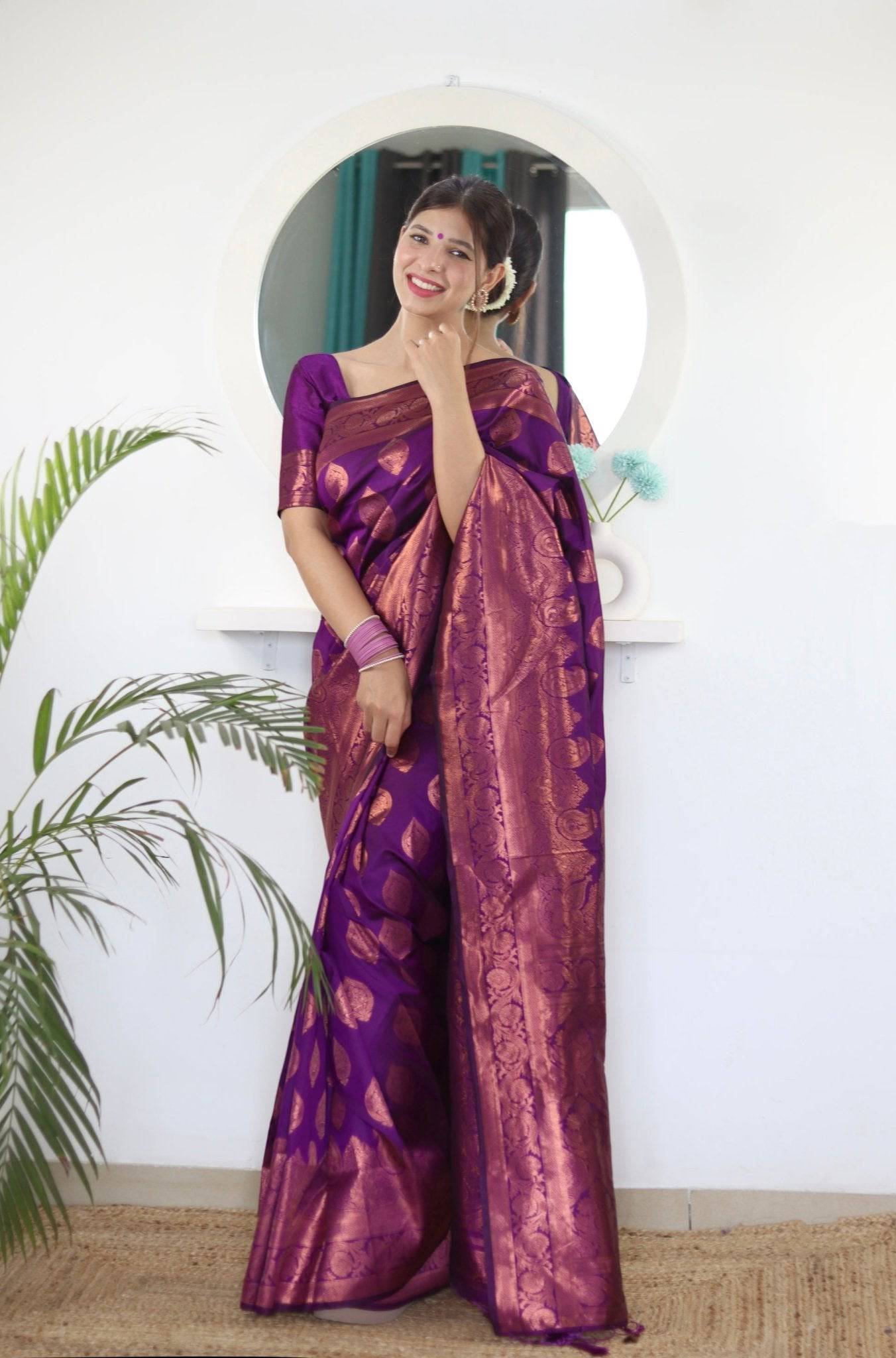 Pure Gaji Silk Saree Weaved With  Zari Comes With Tassels