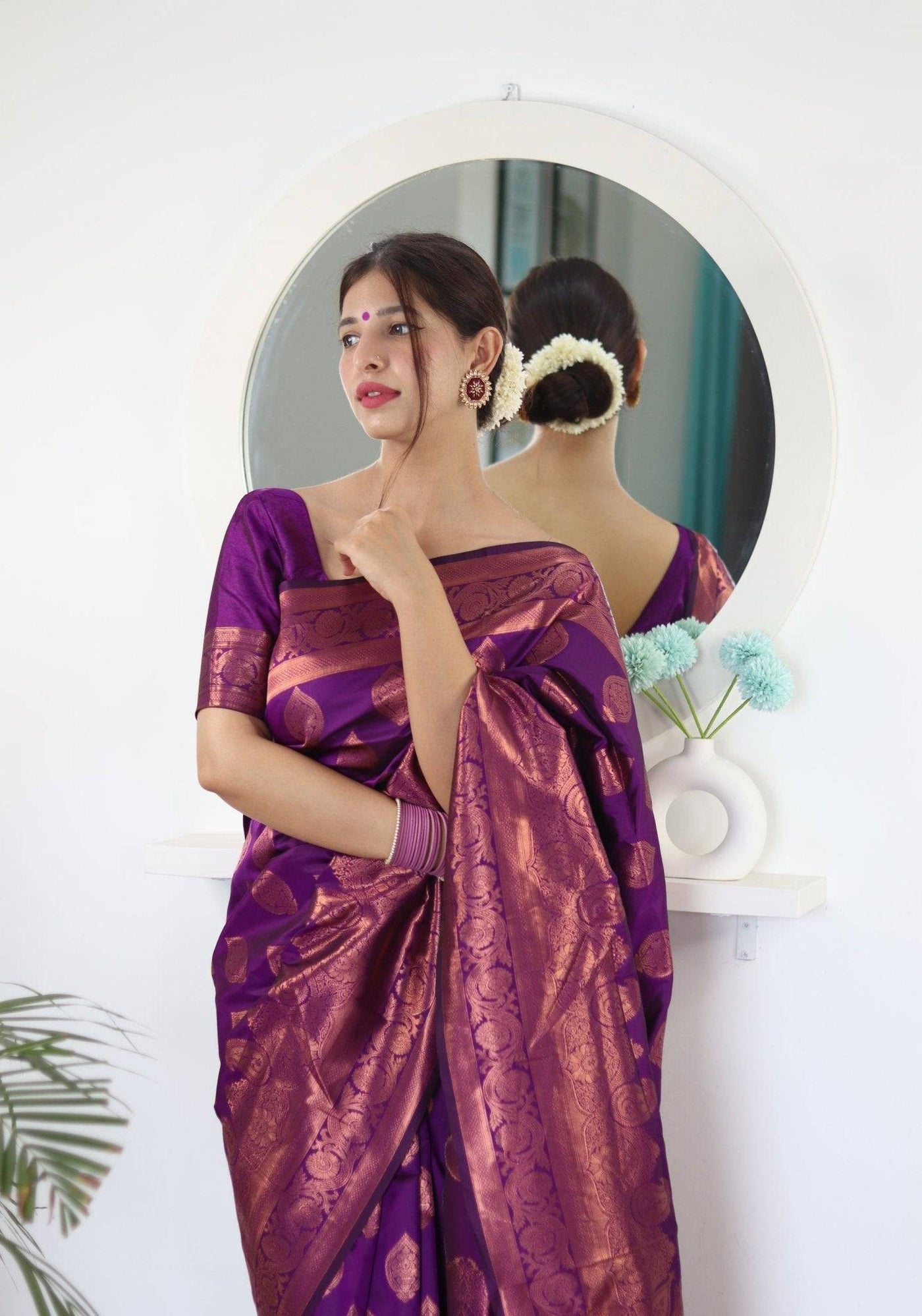 Pure Gaji Silk Saree Weaved With  Zari Comes With Tassels