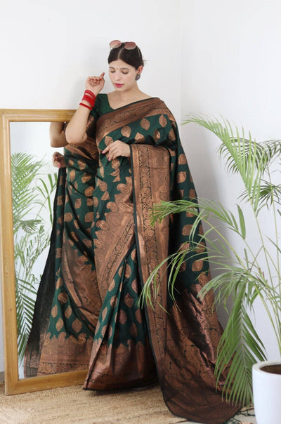 Pure Gaji Silk Saree Weaved With  Zari Comes With Tassels