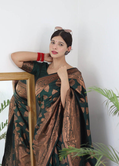 Pure Gaji Silk Saree Weaved With  Zari Comes With Tassels