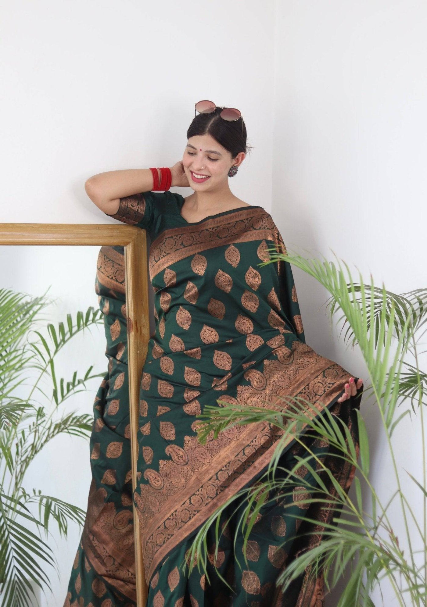 Pure Gaji Silk Saree Weaved With  Zari Comes With Tassels