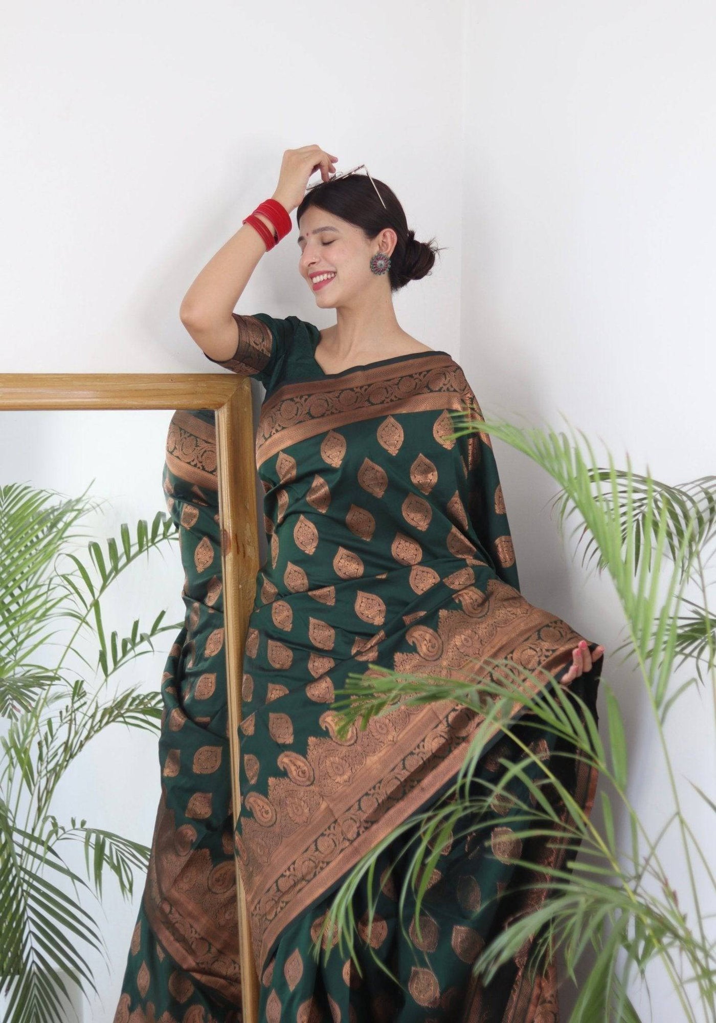 Pure Gaji Silk Saree Weaved With  Zari Comes With Tassels