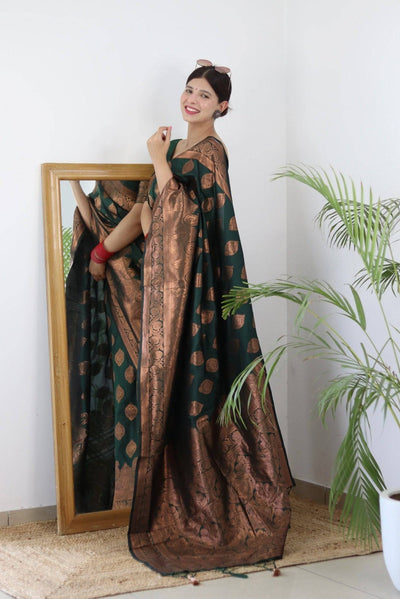 Pure Gaji Silk Saree Weaved With  Zari Comes With Tassels