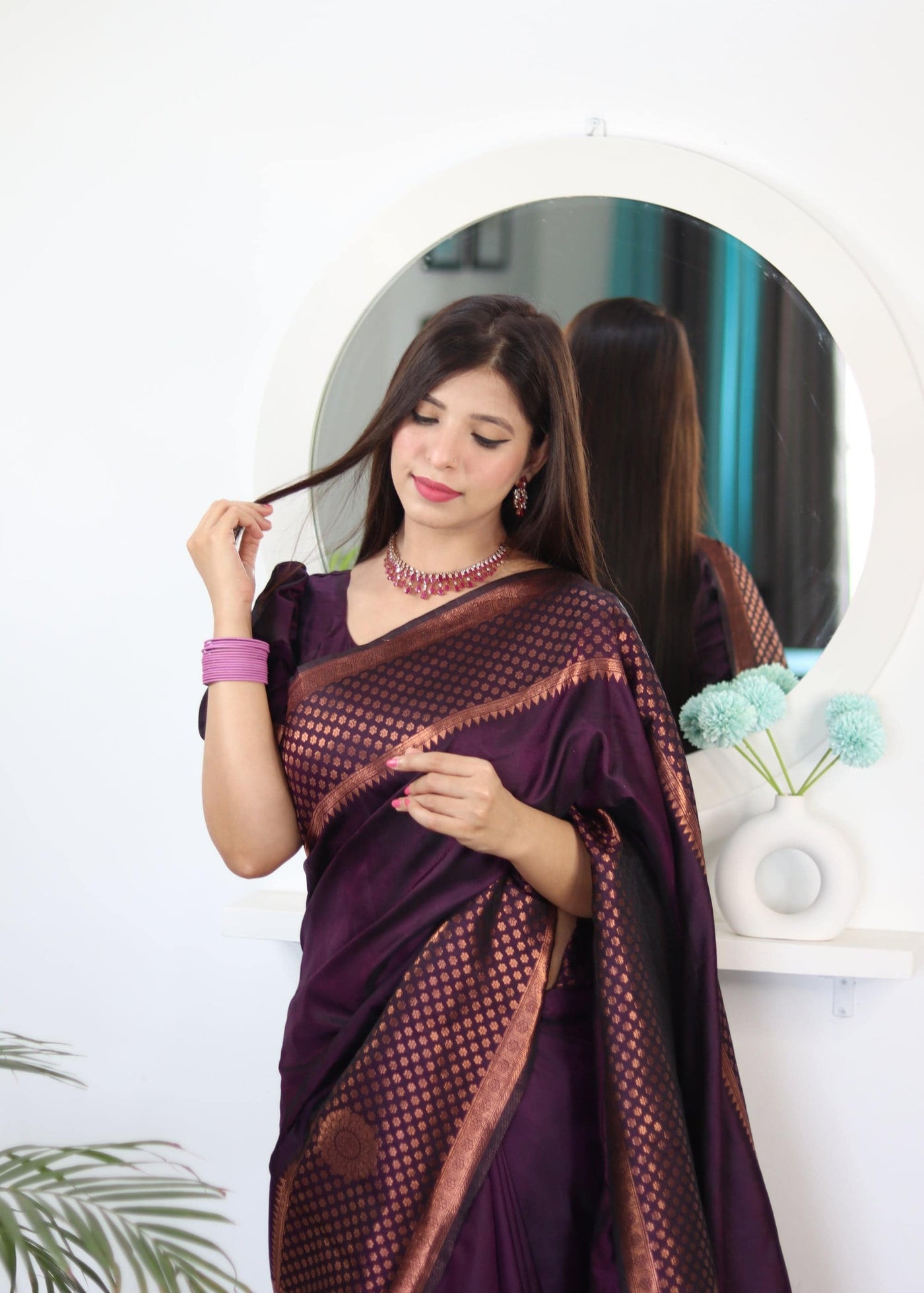 Pure Gaji Silk Saree Weaved With  Zari Comes With Tassels