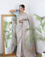 Pure Gaji Silk Saree Weaved With  Zari Comes With Tassels