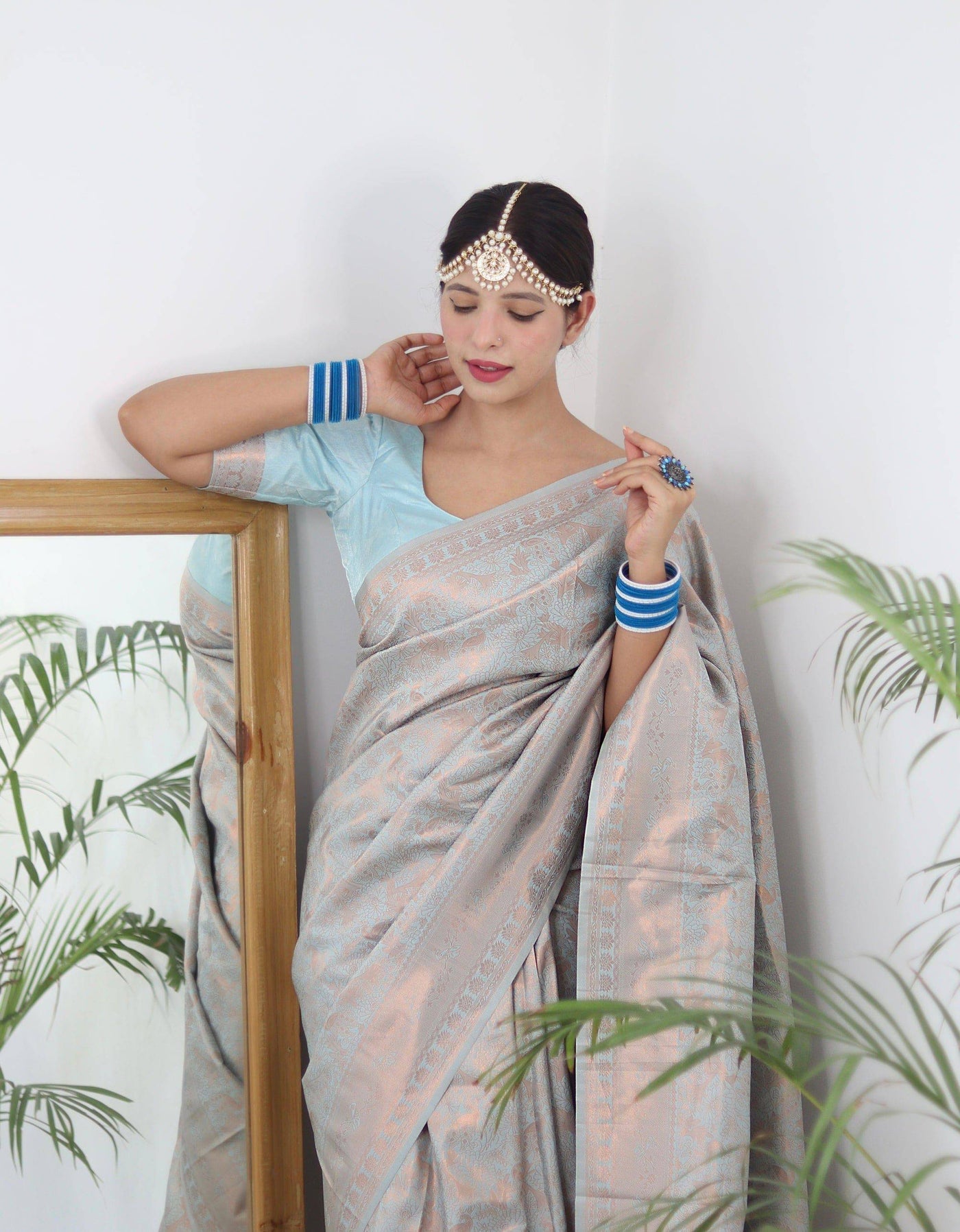 Pure Gaji Silk Saree Weaved With  Zari Comes With Tassels